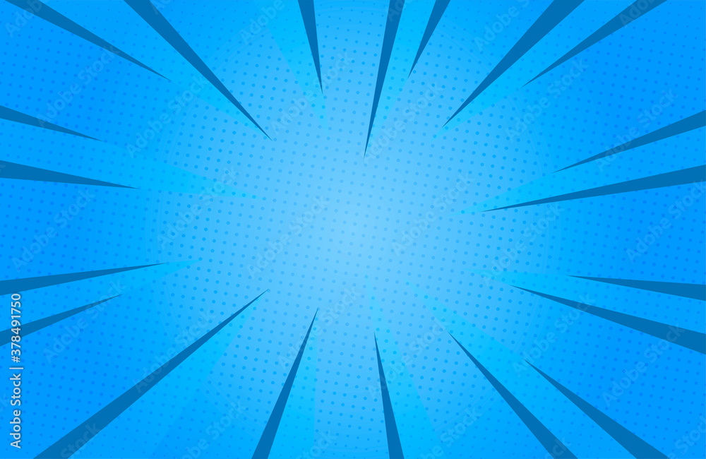 Fototapeta premium Blue colour abstract speed explosion comic Background