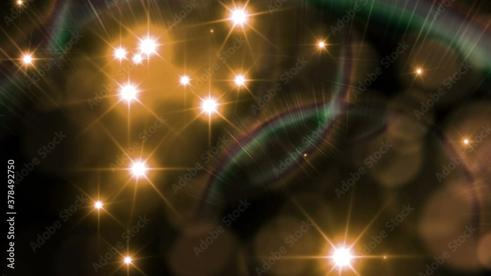 Camera flash light on black background. Orange lights. Loop animation