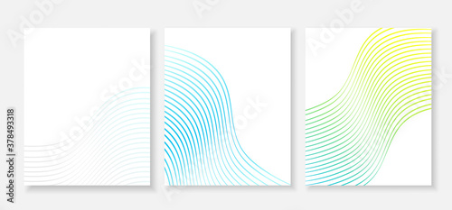 Wave flowing lines curve banner set design vector abstract background