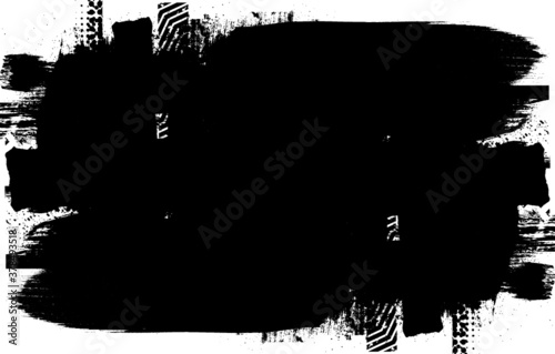 Ink Splash Background . Black Paint Splattered Shape . Grunge texture vector