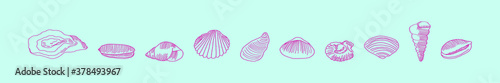 a set of shells icon design template with various models. vector illustration