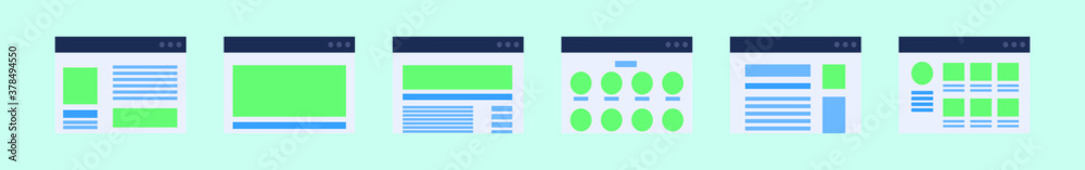 set of website templates cartoon icon design template with various models. vector illustration set of website templates cartoon icon design template with various models. vector illustration