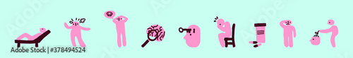Schizophrenia and Psychology icons set with various models. Isolated vector illustration on blue