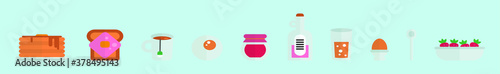 Set of pancakes with different toppings vector illustration