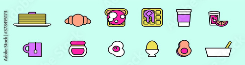 Set of pancakes with different toppings vector illustration