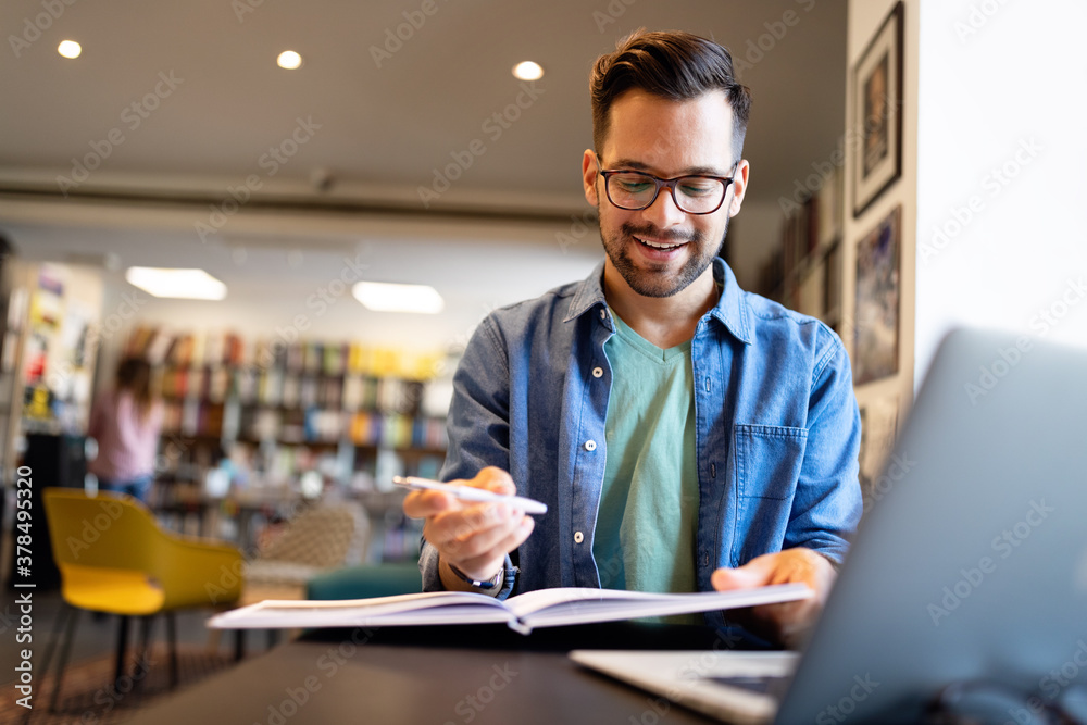 custom made wallpaper toronto digitalStudent preparing exam and learning lessons in school library