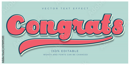 Congrat Vintage Script font text style effect