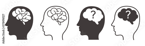 Human brain. Isolated vector icon
