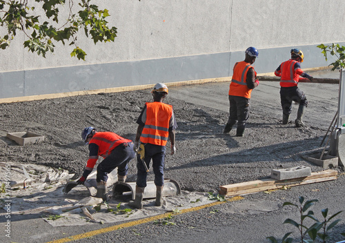 Travaux de coulage d'une dalle en béton