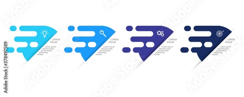 Business data visualization.  Abstract Process chart or graph elements, diagram with step option parts or processes. Vector business template for presentation. Creative concept for infographic.