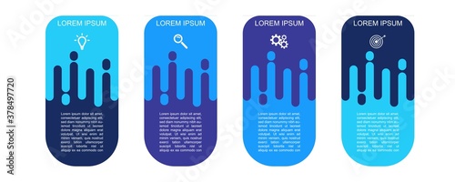 Business data visualization.  Abstract Process chart or graph elements, diagram with step option parts or processes. Vector business template for presentation. Creative concept for infographic.