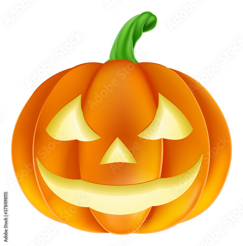 A pumpkin Halloween carved jack o lantern cartoon