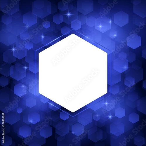 Abstract festive background with blue shining sequins, square orientation, hexagon glitter. Stock vector illustration for backgound and wallpaper with empty space in center for text and design.