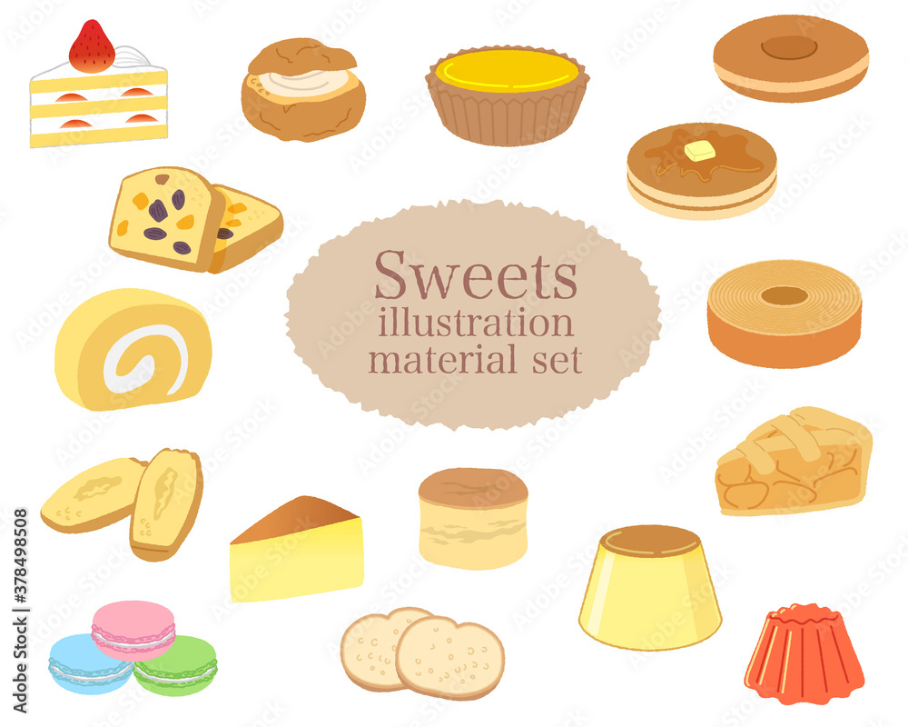 Sweets illustration material set / Vector Sweets illustration material set / Vector