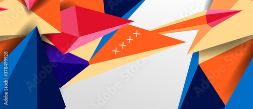 3d low poly abstract shape background vector illustration