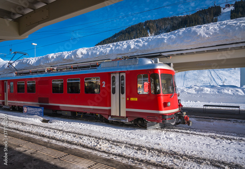 Train station in DAVOS, SWITZERLAND.