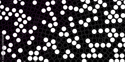 Dark Purple vector texture with disks. Illustration with set of shining colorful abstract spheres. Pattern for business ads.