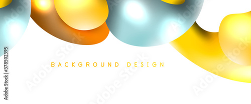 Bubbles abstract background. Liquid splashes on white vector template