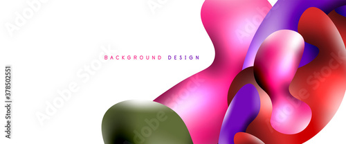 Bubbles abstract background. Liquid splashes on white vector template