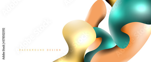 Bubbles abstract background. Liquid splashes on white vector template