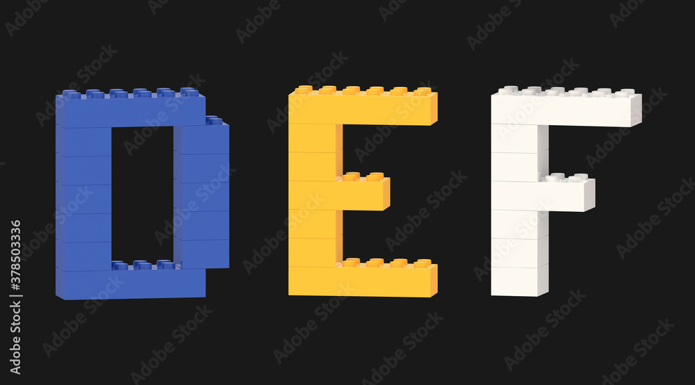 Alphabet letters from colorful plastic toy blocks isolated to solid background Alphabet letters from colorful plastic toy blocks isolated to solid background