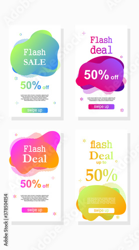 abstract liquid set of colorful speech bubbles social media promotion stories