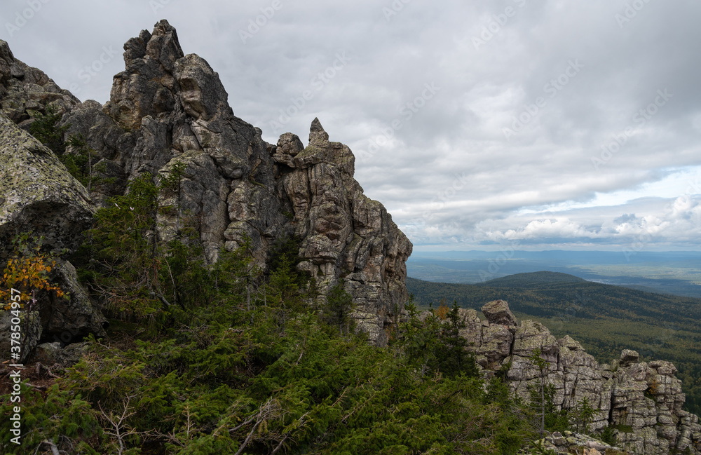 Ural mountains. Taganay mountain range.