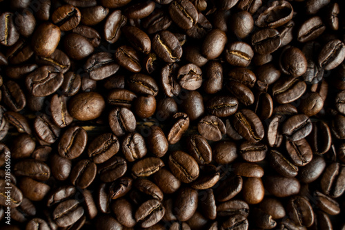 Fresh arabica coffee beans as a texture or background.