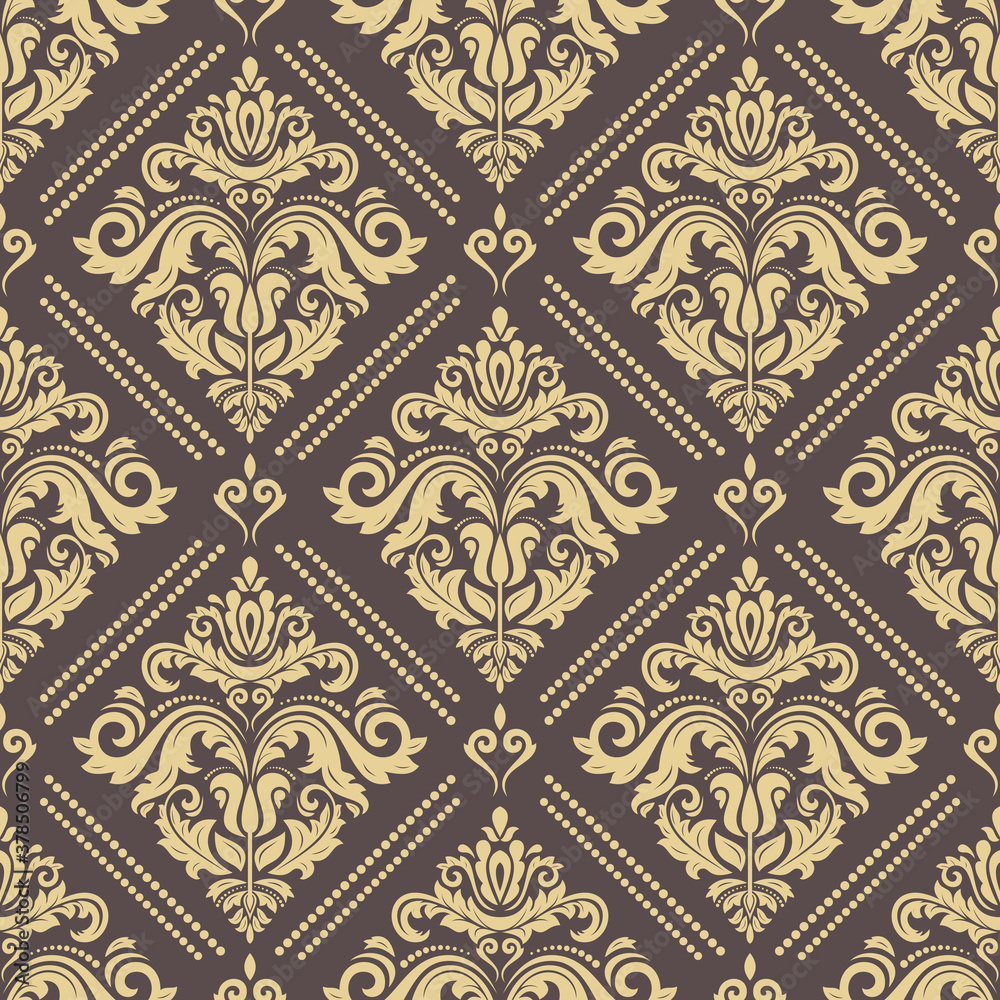 Orient classic brown and golden pattern. Seamless abstract background with vintage elements. Orient background. Ornament for wallpaper and packaging