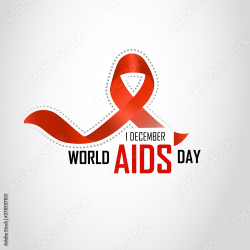Aids Awareness Red Ribbon. World Aids Day concept. 