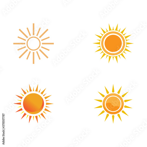 Set Vector Icon Logo Template Sun
