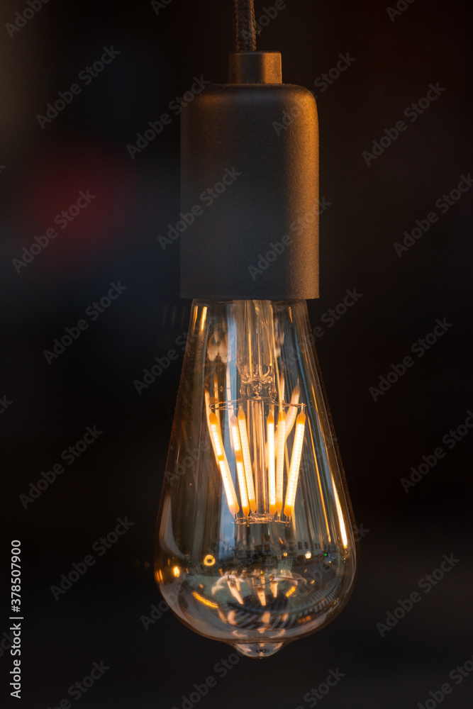modern Glowing light bulb filament modern Glowing light bulb filament