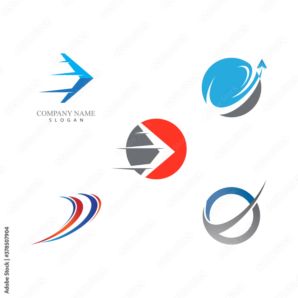 Set Faster Logo Template vector icon illustration design Set Faster Logo Template vector icon illustration design