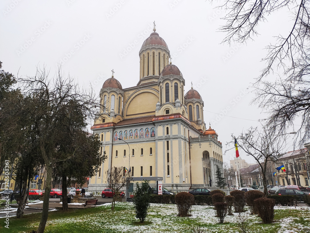Romania, Satu Mare, January 2020 ,Church  Assumption of the Virgin Mary. 