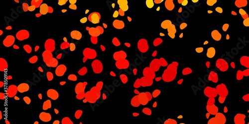 Dark orange vector texture with memphis shapes.