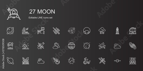 moon icons set