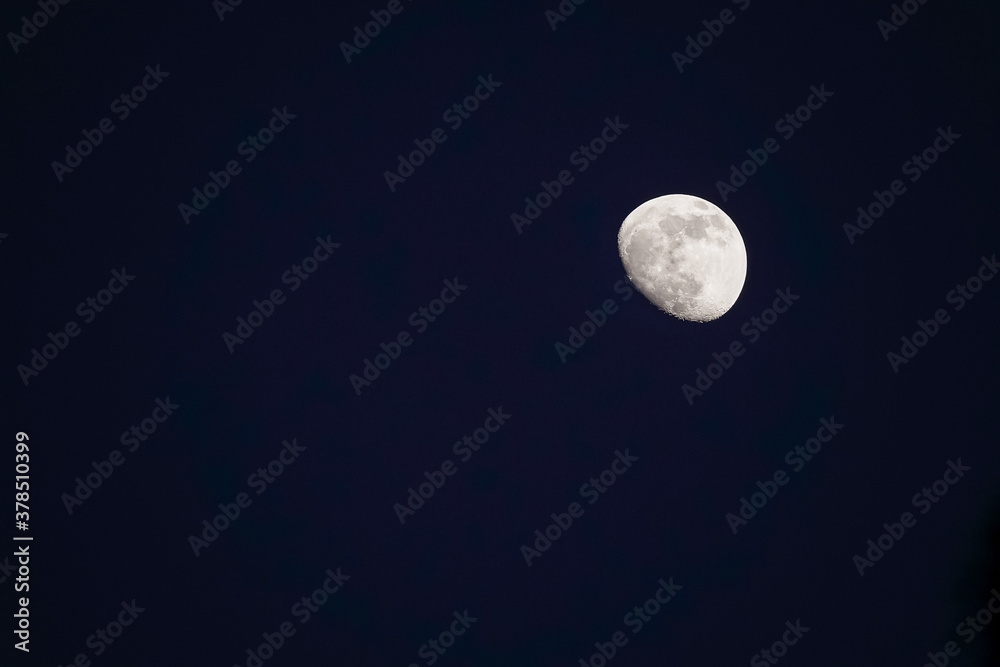 Half Moon Background. The Moon is an astronomical body that orbits planet Earth. Blurred focus Half Moon Background. The Moon is an astronomical body that orbits planet Earth. Blurred focus