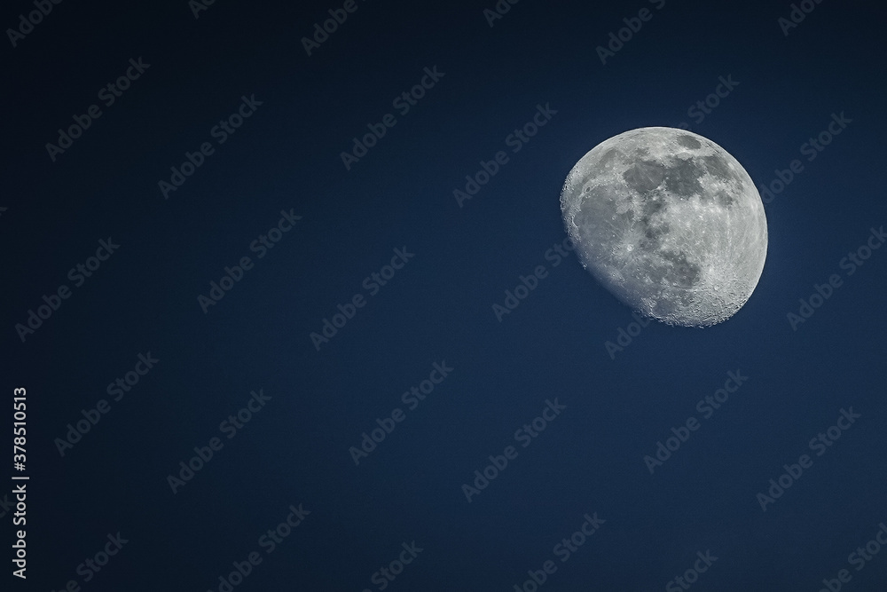Half Moon Background. The Moon is an astronomical body that orbits planet Earth. Blurred focus Half Moon Background. The Moon is an astronomical body that orbits planet Earth. Blurred focus