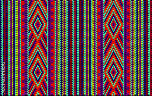  Seamless ethnic ornament for fabrics, interiors, ceramics and furniture in the style of Latin America.