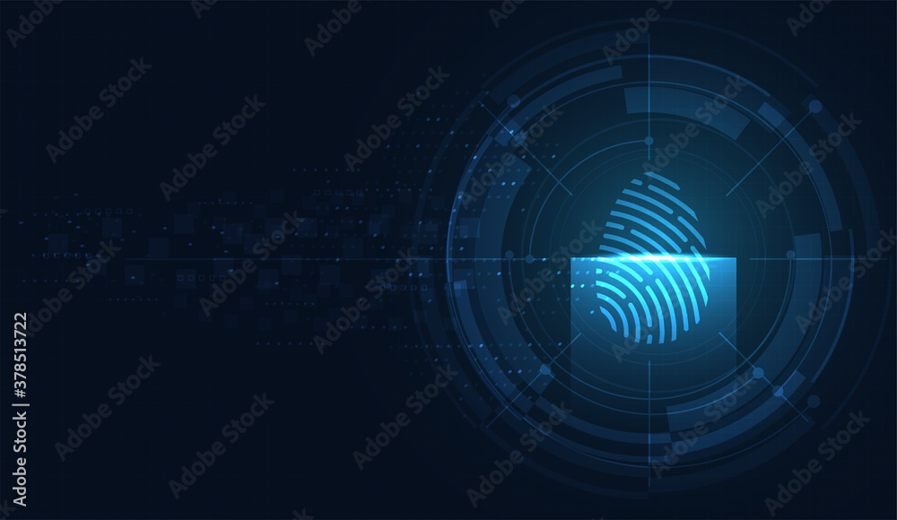 Laser scanning of fingerprint of digital biometric security technology. Low poly wire outline geometric. Illustration vector design. Laser scanning of fingerprint of digital biometric security technology. Low poly wire outline geometric. Illustration vector design.