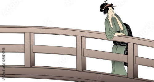 橋の上の和服美人　その2