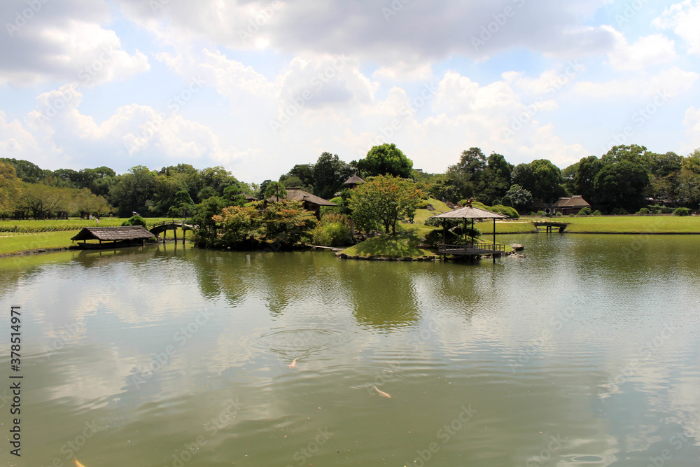 Lake or pond inside Okayama Korakuen Garden