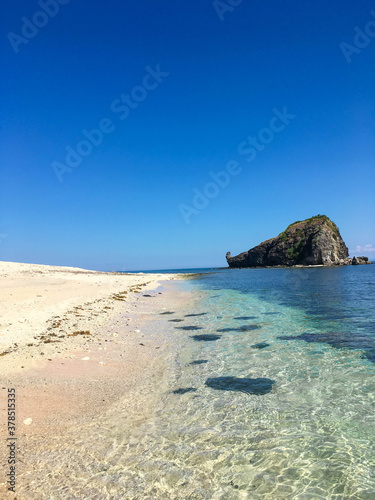 beautiful beach on the island.Location: Camara Island, Zambales, Philippines