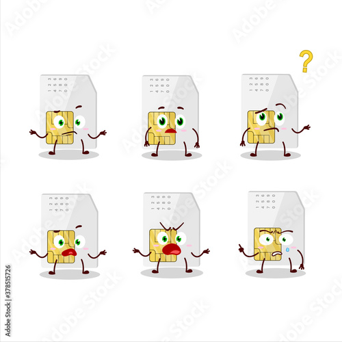 Cartoon character of sim card with what expression