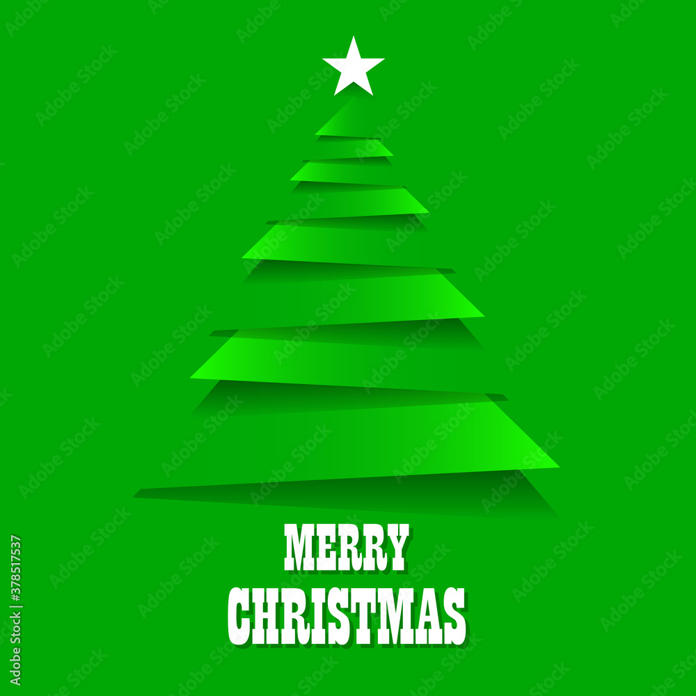 Paper christmas tree, vector art illustration. Paper christmas tree, vector art illustration.
