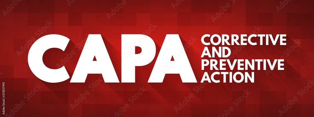 CAPA - Corrective and preventive action acronym, business concept background
