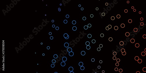 Dark Multicolor vector template with circles. Glitter abstract illustration with colorful drops. Pattern for booklets, leaflets.