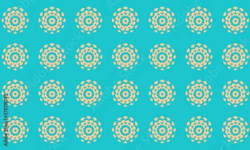 yellow abstract seamless pattern with blue background