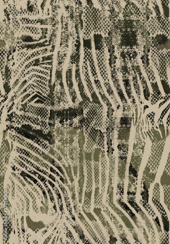 Zebra Snake Mix Pattern Colorful Monochrome Style Detailed Texture Perfect for Allover Print for Fashion Fabrics