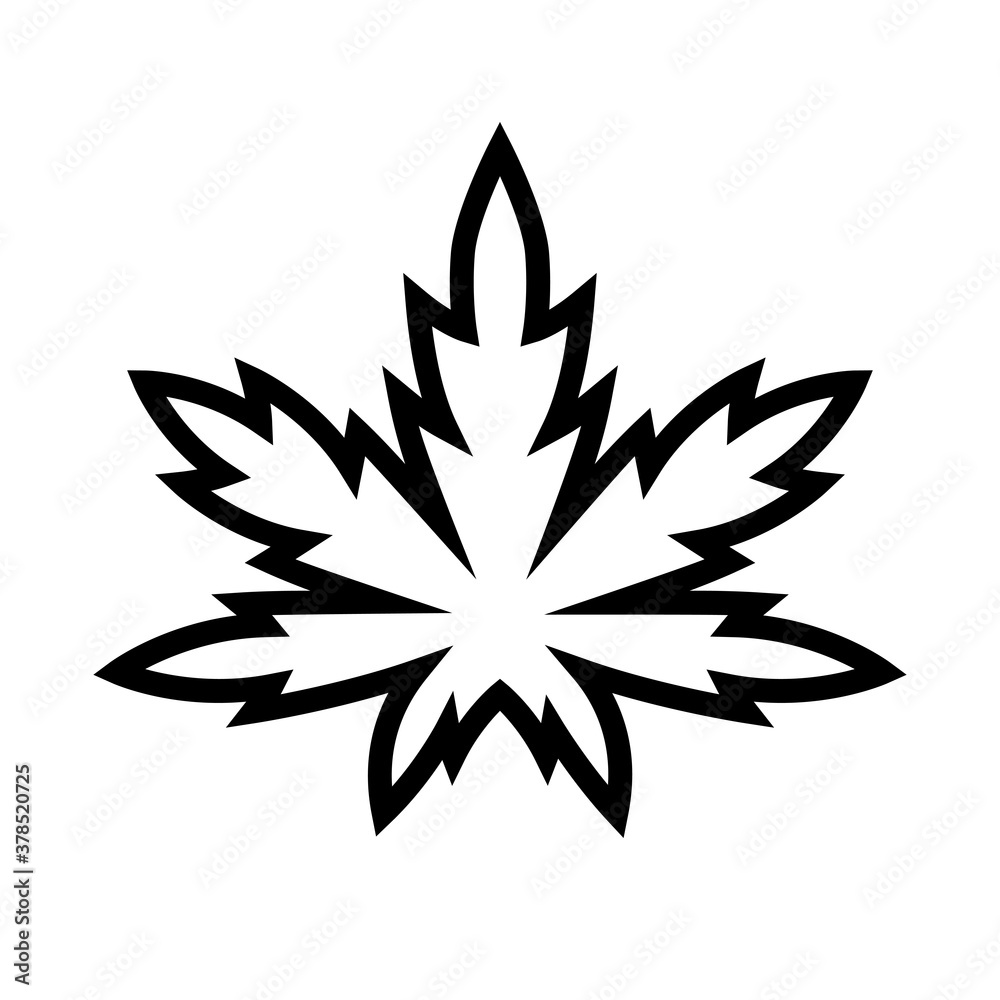 Marijuana leaf or cannabis leaf weed icon Marijuana leaf or cannabis leaf weed icon